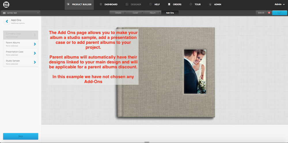 parent albums add ons